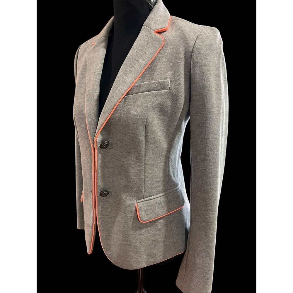 Gap Academy Blazer Womens SM Gray/Coral Piping FALL Light Academia american prep - Picture 3 of 10